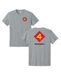 United States Marine Corps 4th Marine Division T-Shirt - Athletic Heather