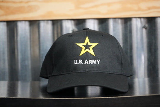 U.S. Army Casual Structured Hat - Black - Stacked Logo