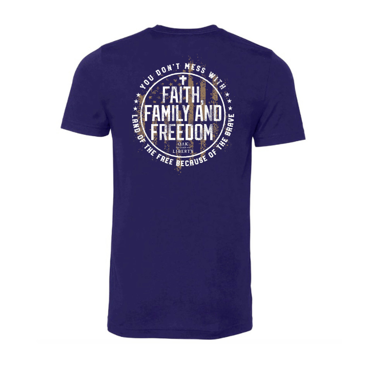 Faith, Family, Freedom  T-Shirt (Navy)