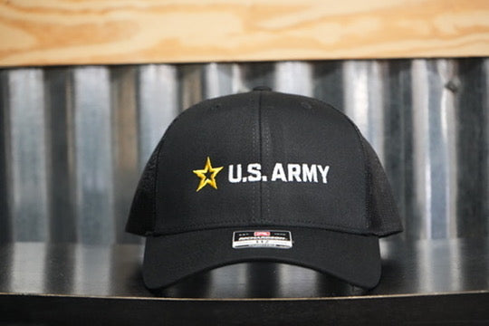 U.S. Army Trucker Hat - Black - Horizontal Logo