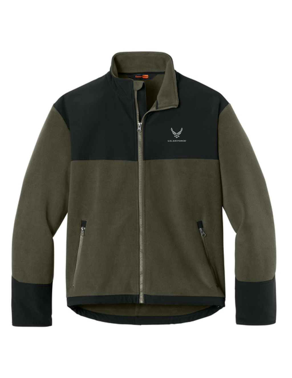 U.S. Air Force CornerStone Fleece Overlay Jacket (Tundra Green/Black)