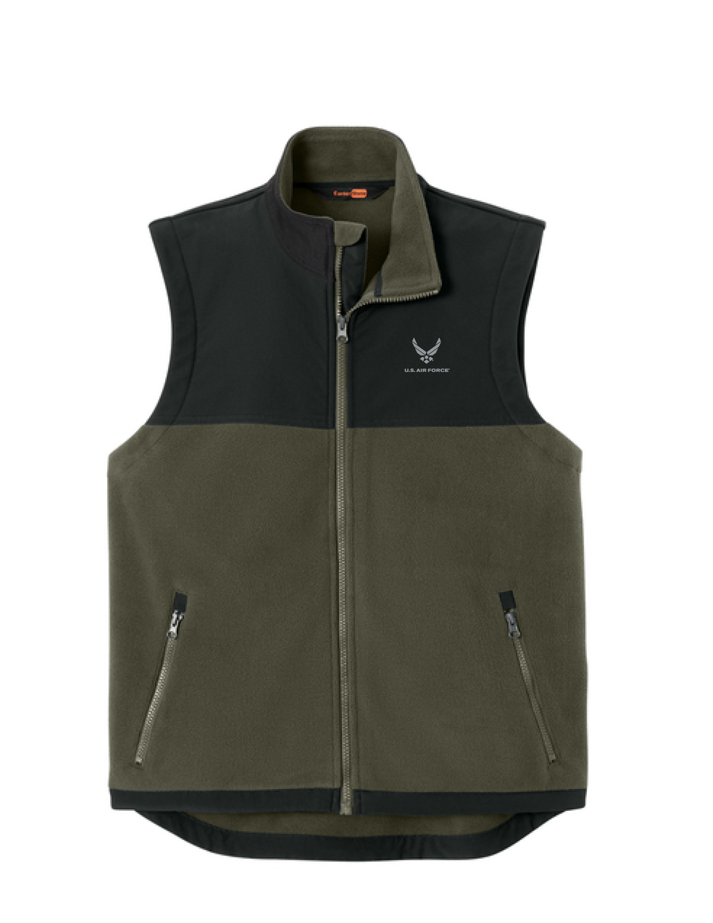 U.S. Air Force CornerStone Fleece Overlay Vest (Tundra Green/Black)