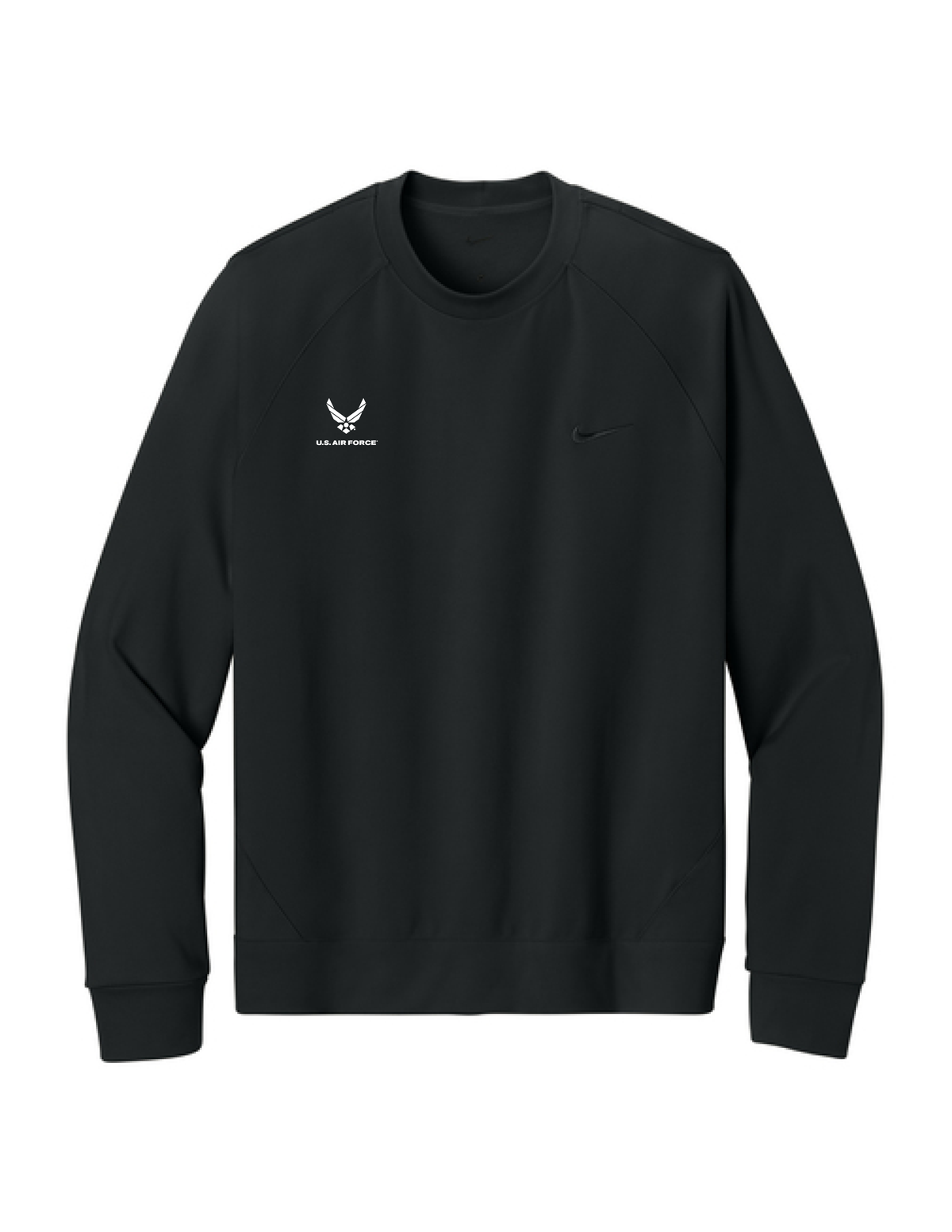 U.S. Air Force Embroidered Nike Dri-FIT Primary Crewneck Sweatshirt (Black)