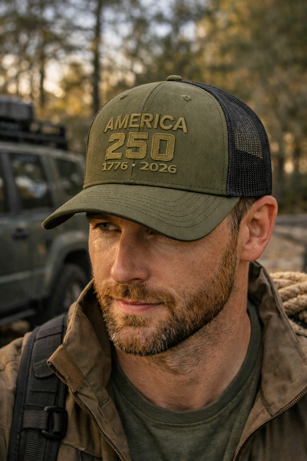 America 250 Anniversary Hat – 1776-2026 Patriotic Cap | Richardson 112 Loden/Black