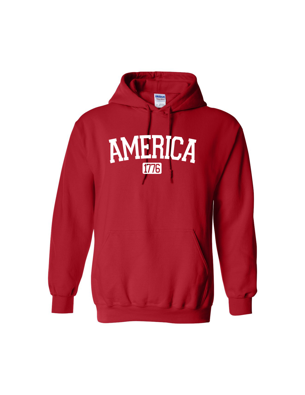 America Est. 1776 Patriotic Hoodie - Red