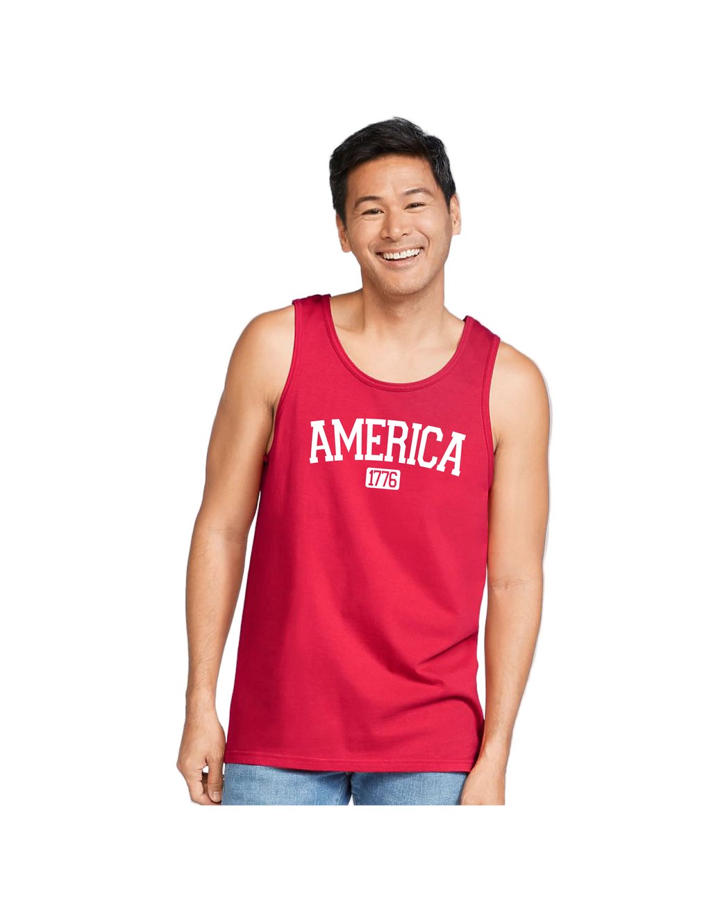America Est. 1776 Patriotic Tank Top - Red