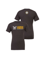 Anchored in Strength Navy design detail printed on premium Bella + Canvas 3001CVC t shirt.