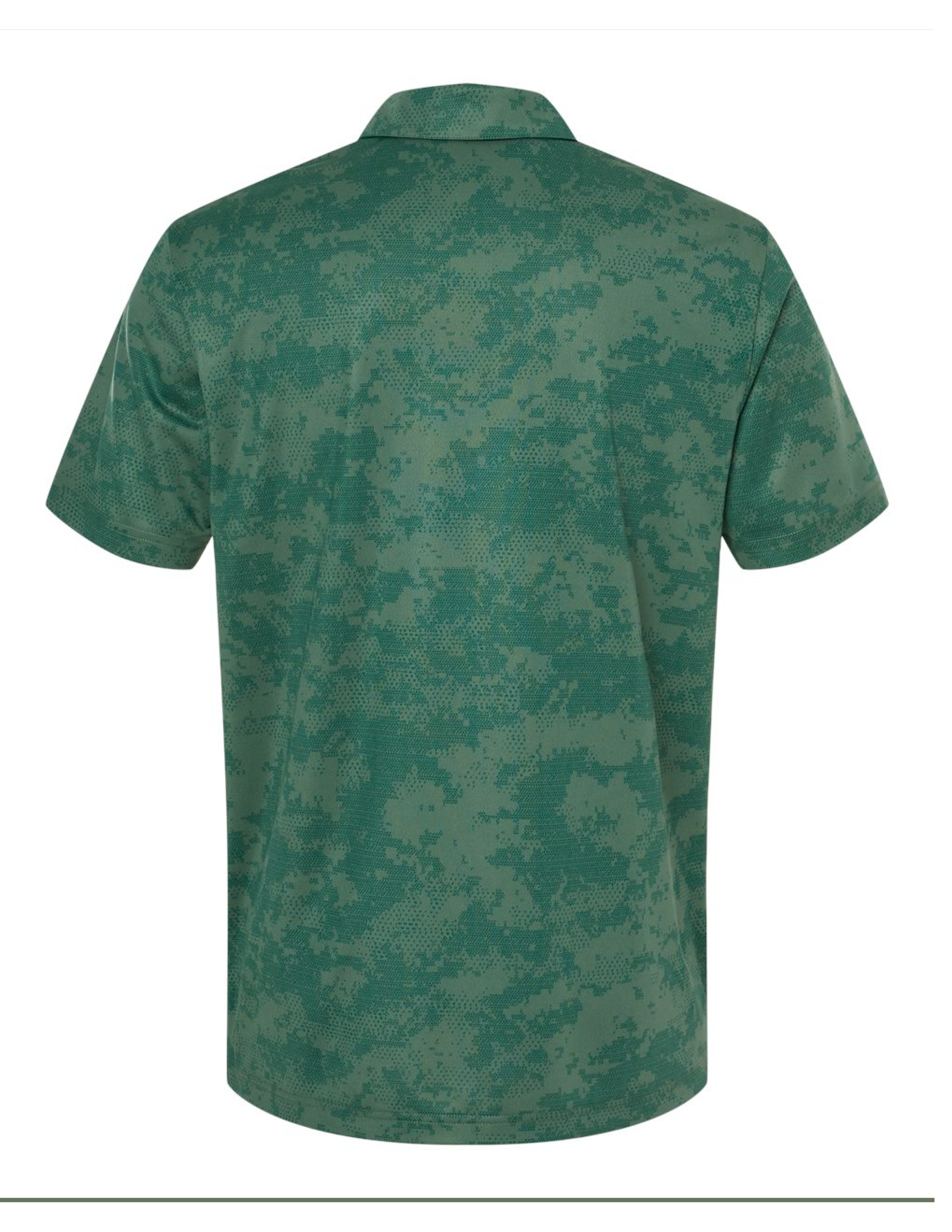 U.S. Army Adidas Men's All Over Camo Print Patterned Polo (Green Oxide)