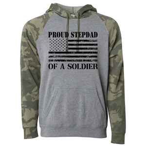 Proud Stepdad of a Soldier Camo Hoodie (Camo)