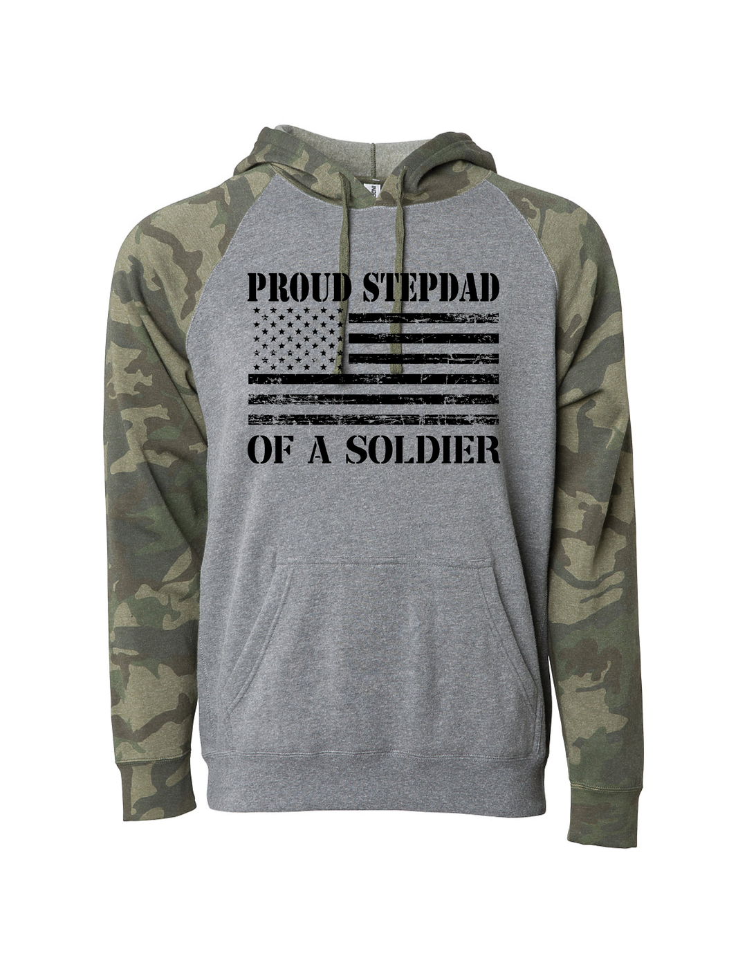 Proud Stepdad of a Soldier Camo Hoodie (Camo)