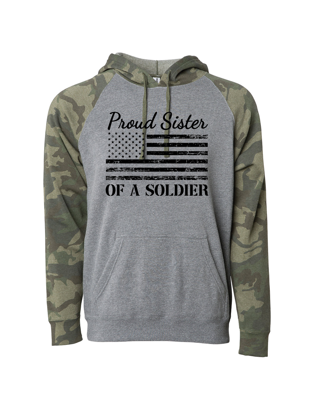 Proud Sister of a Soldier Camo Hoodie (Camo)