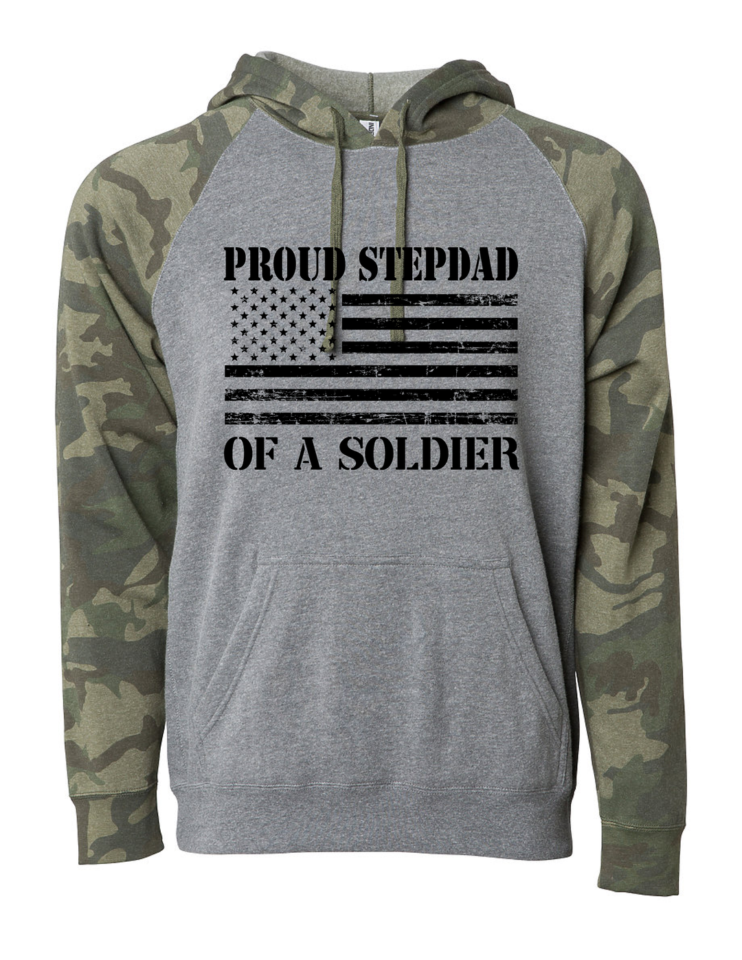 Proud Stepdad of a Soldier Camo Hoodie (Camo)