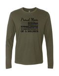 Proud Mom of a Soldier Flag Long Sleeve T-Shirt (Military Green)