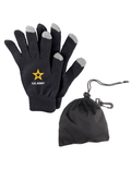 U.S. Army Touch Screen Gloves with Carry Pouch (Black)