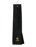 U.S. Army Embroidered Grommeted Tri-Fold Golf Towel (Black)