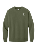 U.S. Army Embroidered Nike Club Fleece Sleeve Swoosh Crew (Medium Olive)