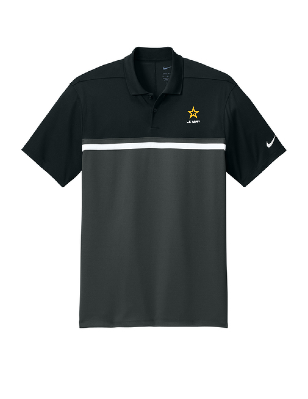 U.S. Army Nike Dri-FIT Victory Colorblock Polo (Black/Anthracite/White)