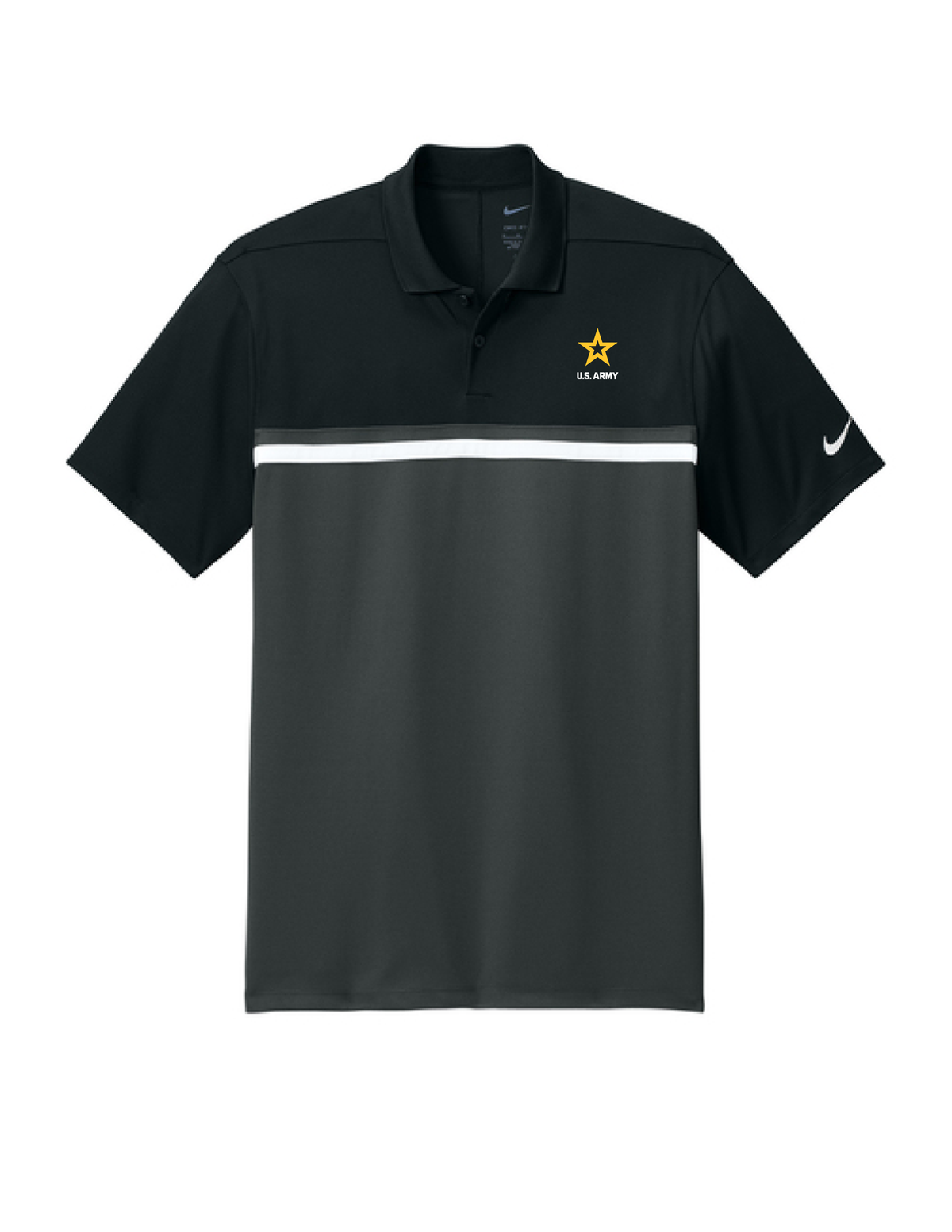 U.S. Army Nike Dri-FIT Victory Colorblock Polo (Black/Anthracite/White)