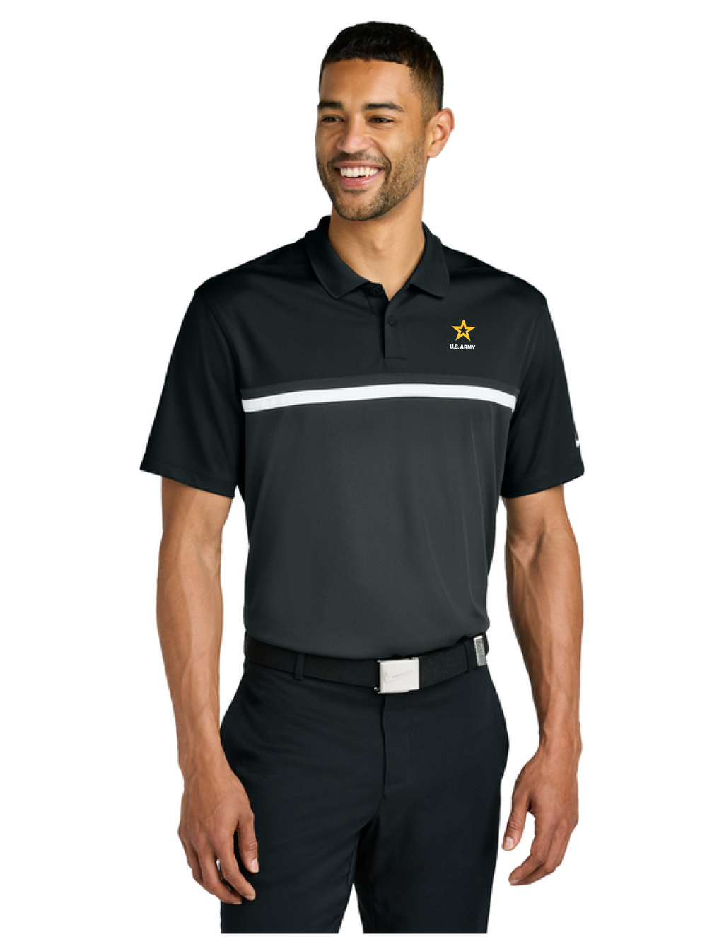 U.S. Army Nike Dri-FIT Victory Colorblock Polo (Black/Anthracite/White)