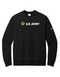 Army Nike Club Fleece Sleeve Swoosh Crewneck Sweatshirt (Black)