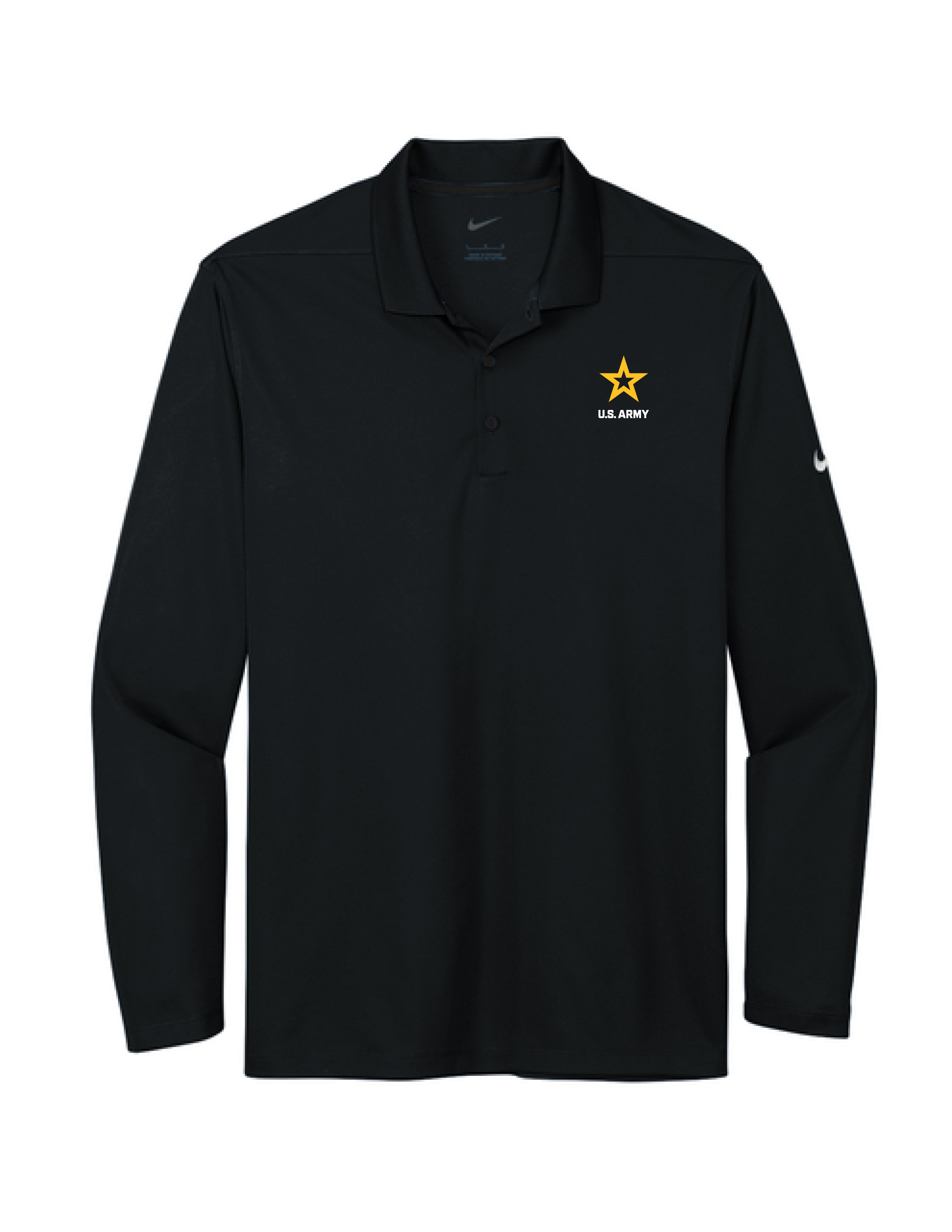 U.S. Army Nike Dri-FIT Micro Pique 2.0 Long Sleeve Polo (Black)