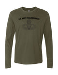Army Paratroopers Long Sleeve T-Shirt (Military Green)