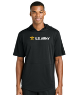 Army Short Sleeve Performance Hoodie (Black)