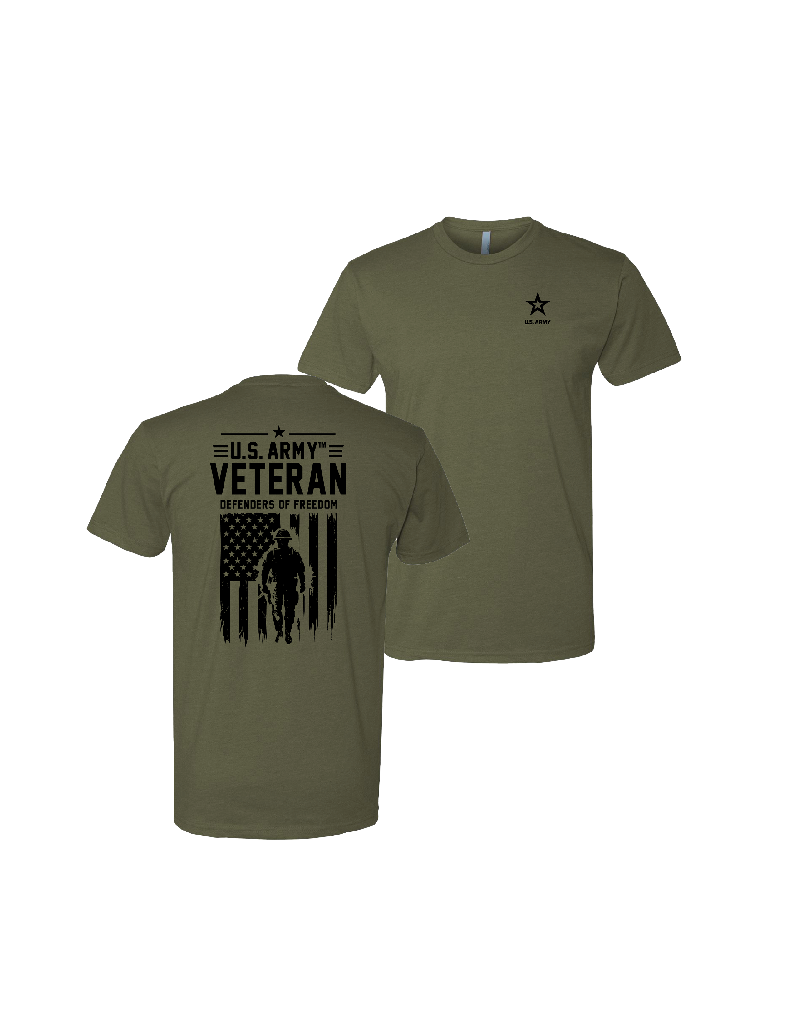 U.S. Army Veteran - Defenders of Freedom T-Shirt (Military Green)