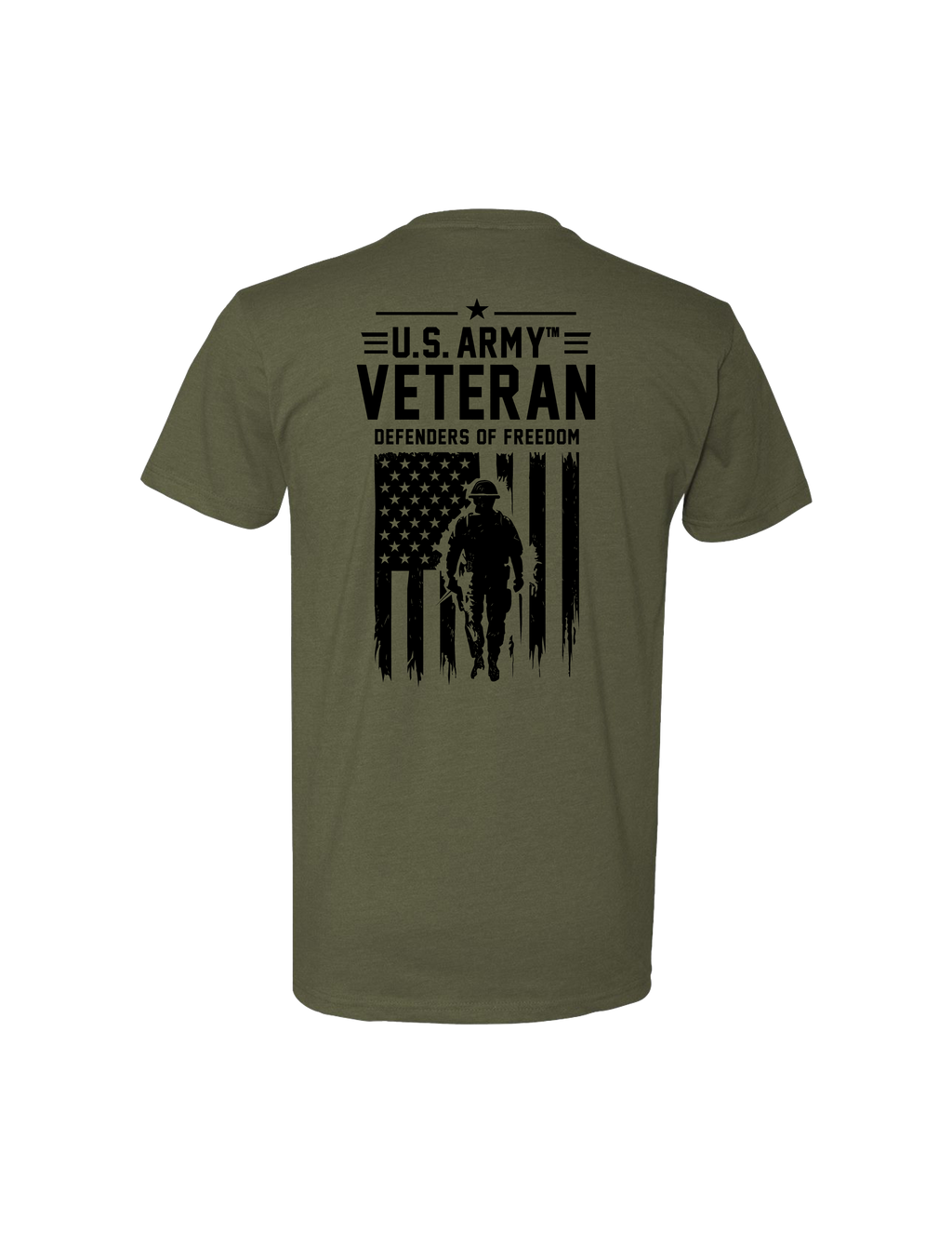 U.S. Army Veteran - Defenders of Freedom T-Shirt (Military Green)