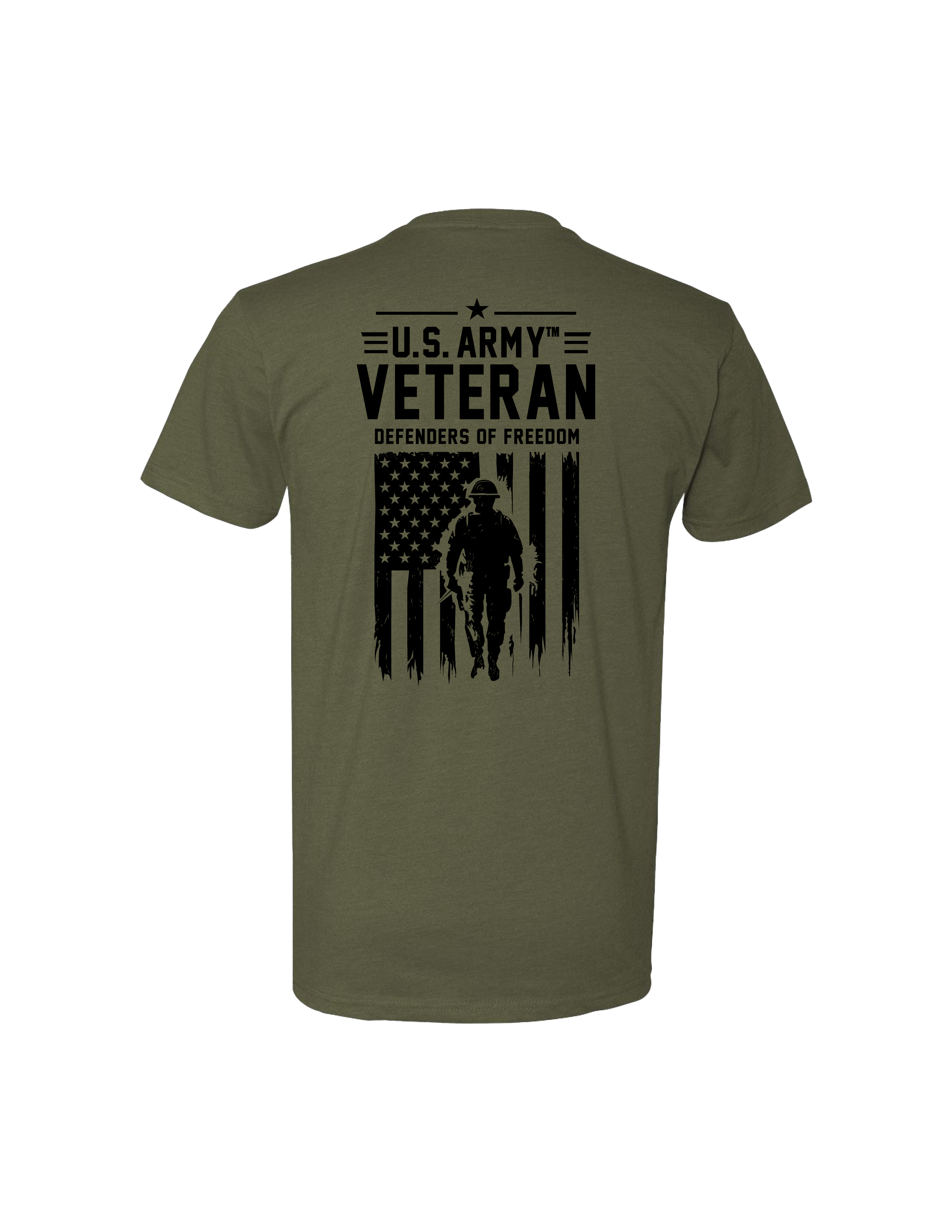 U.S. Army Veteran - Defenders of Freedom T-Shirt (Military Green)