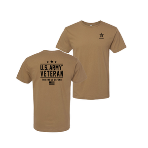 U.S. Army Veteran - This We'll Defend T-Shirt (Coyote Brown)