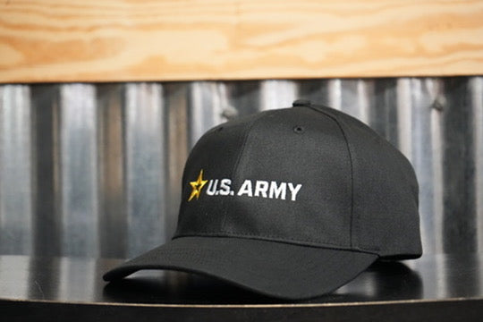 U.S. Army Casual Structured Hat - Black - Horizontal Logo