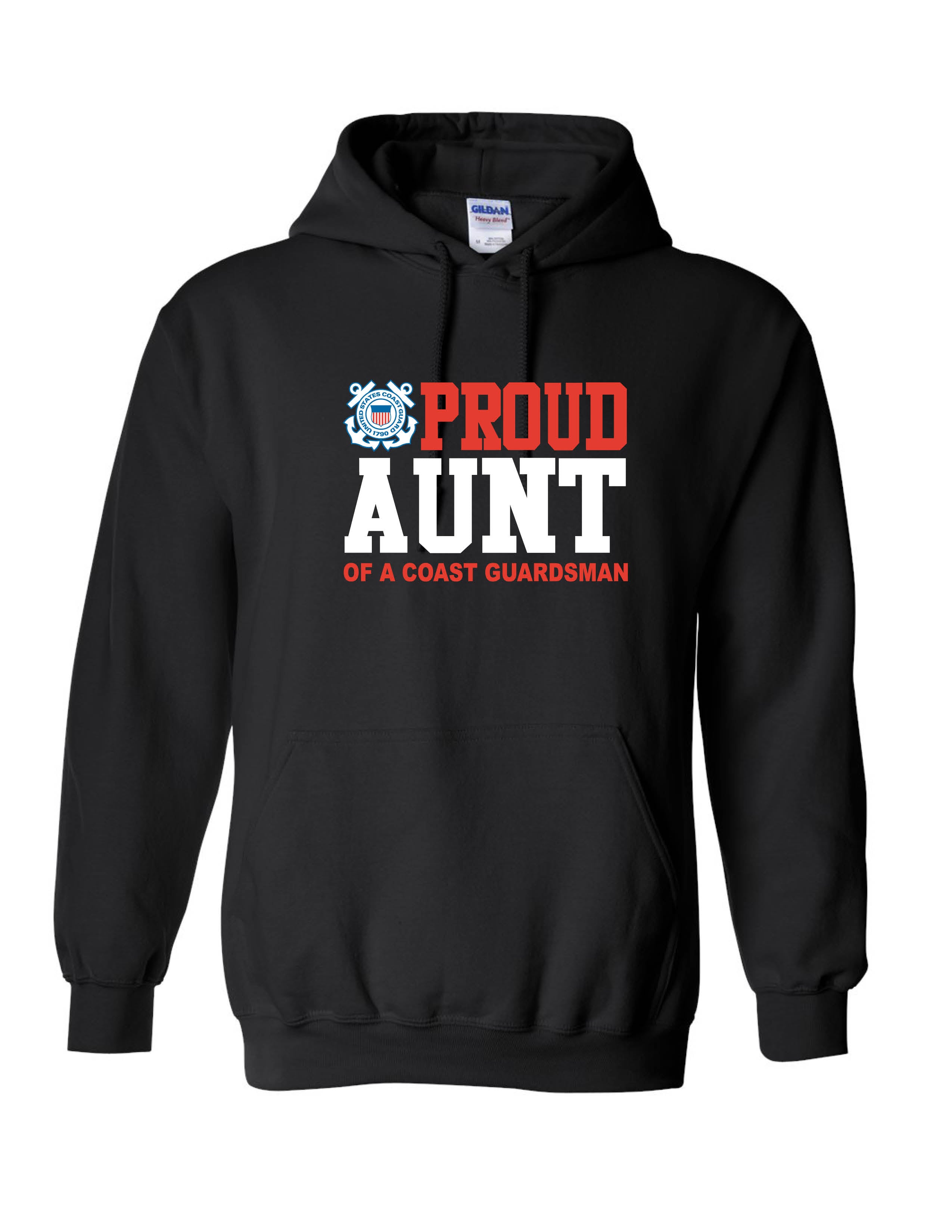 Proud Aunt of a Coast Guardsman Hoodie - Black