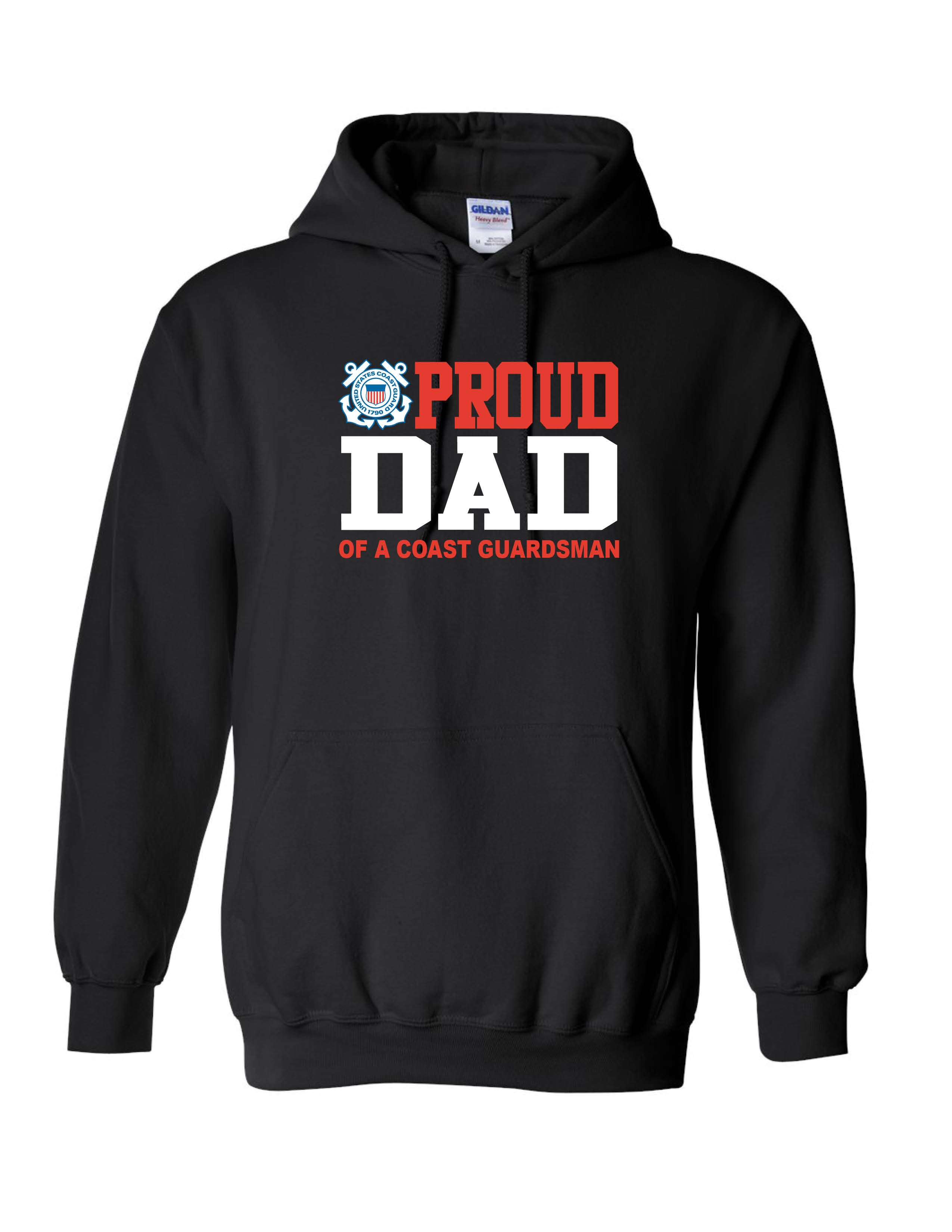 Proud Dad of a Coast Guardsman Hoodie - Black