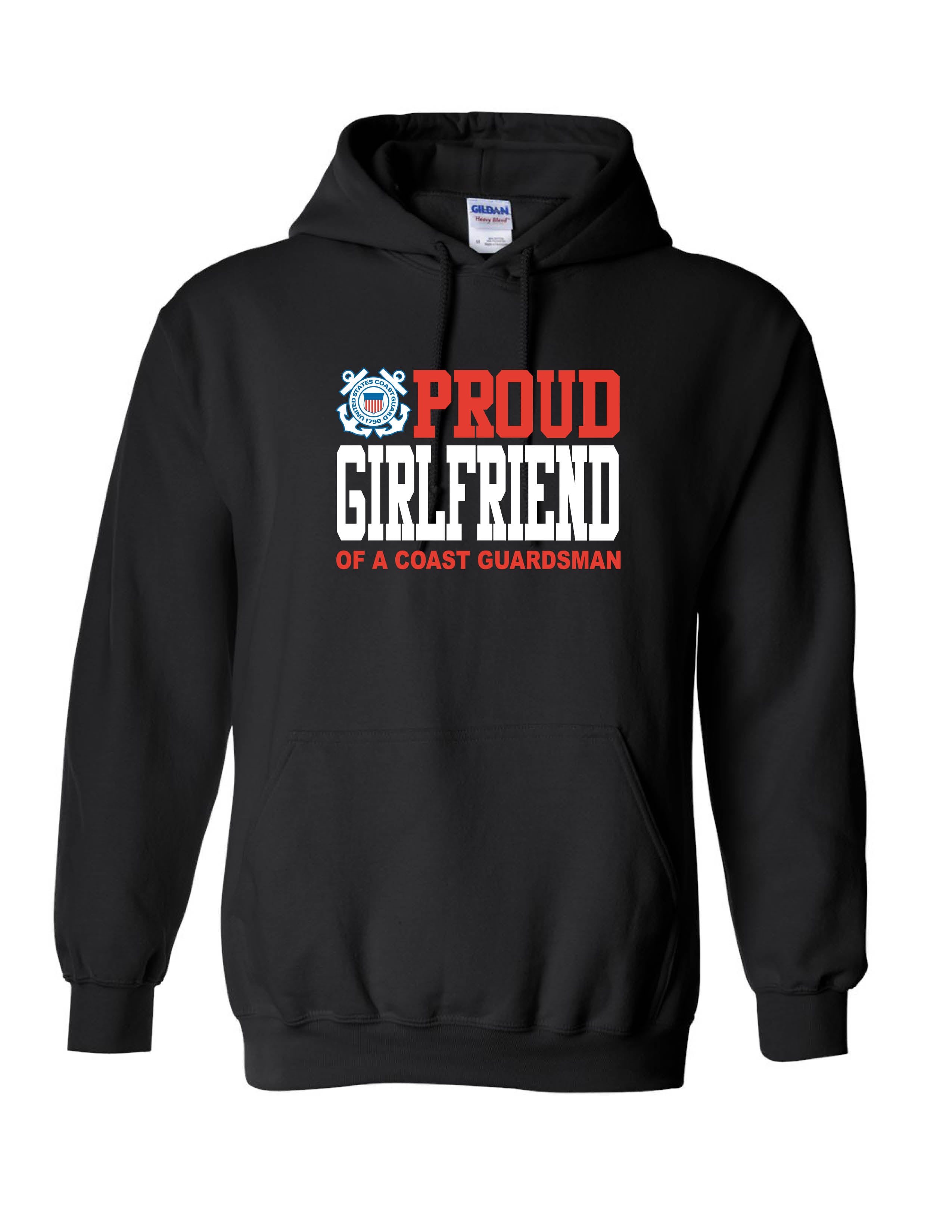 Proud Girlfriend of a Coast Guardsman Hoodie - Black