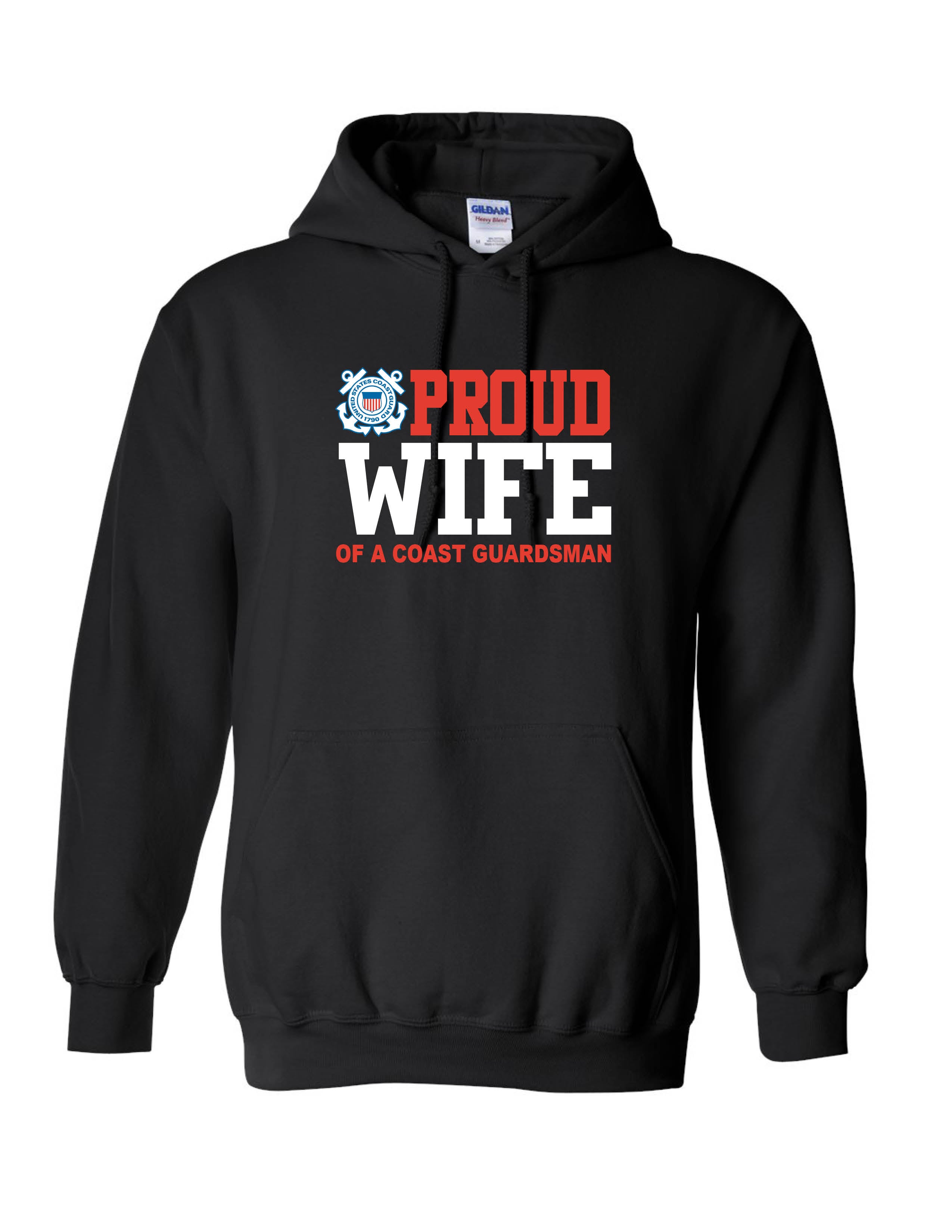 Proud Wife of a Coast Guardsman Hoodie - Black
