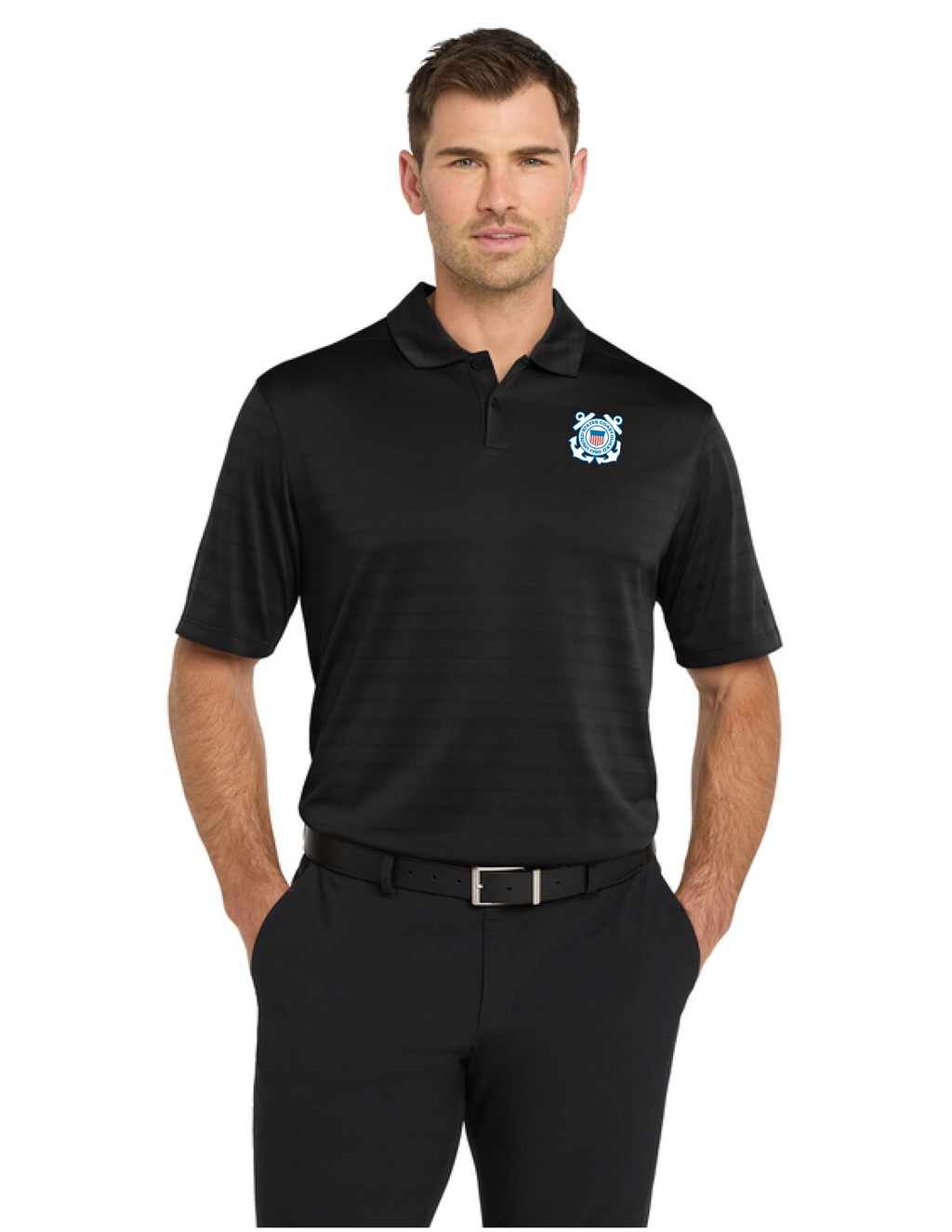Coast Guard Nike Dri-FIT Vapor Jacquard Polo (Black)