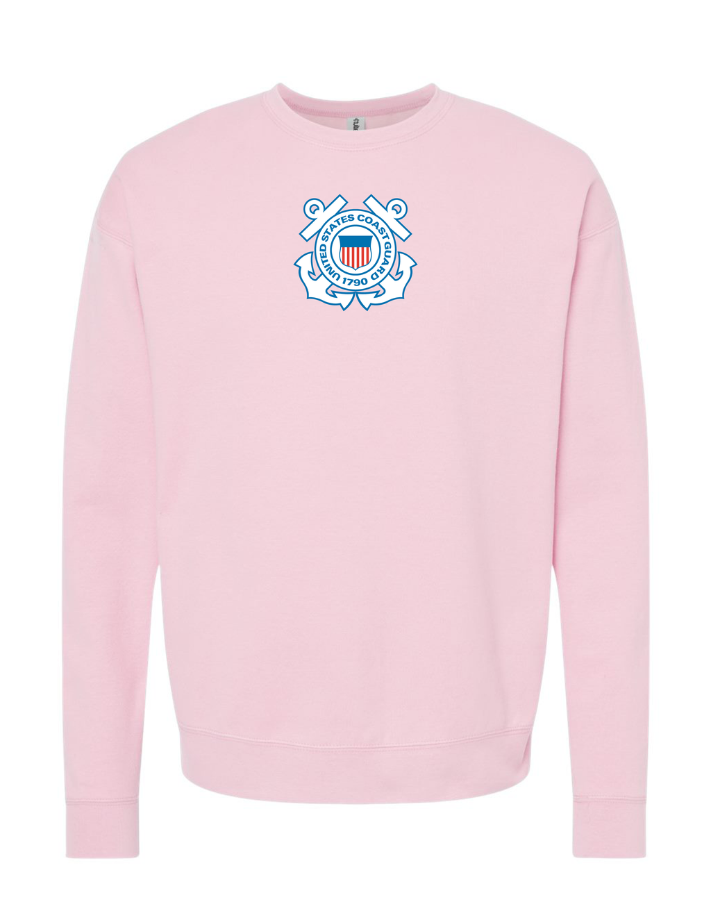 U.S. Coast Guard Fleece Crewneck Sweatshirt (Light Pink)