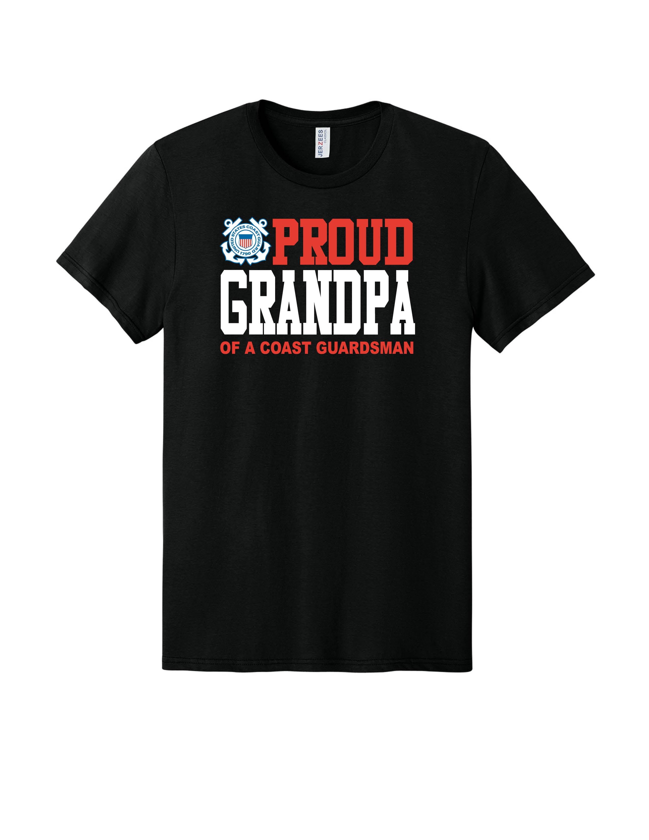 Proud Grandpa of a Coast Guardsman Graphic Tee - Black