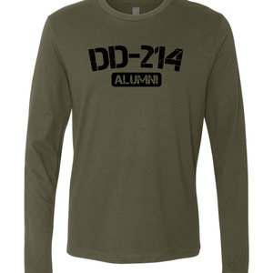 DD-214 Alumni Long Sleeve T-Shirt (Military Green)