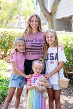 Proud Wife of a Soldier Muscle Tank (Vintage Rose)