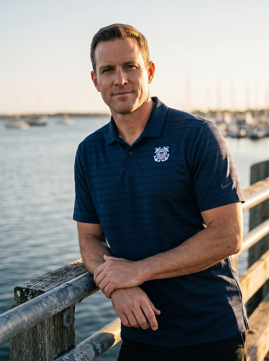 Coast Guard Nike Dri-FIT Vapor Jacquard Polo (Black)