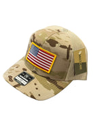 USA Flag Patch Hat, Richardson 112PT Trucker | Multicam Arid / Tan