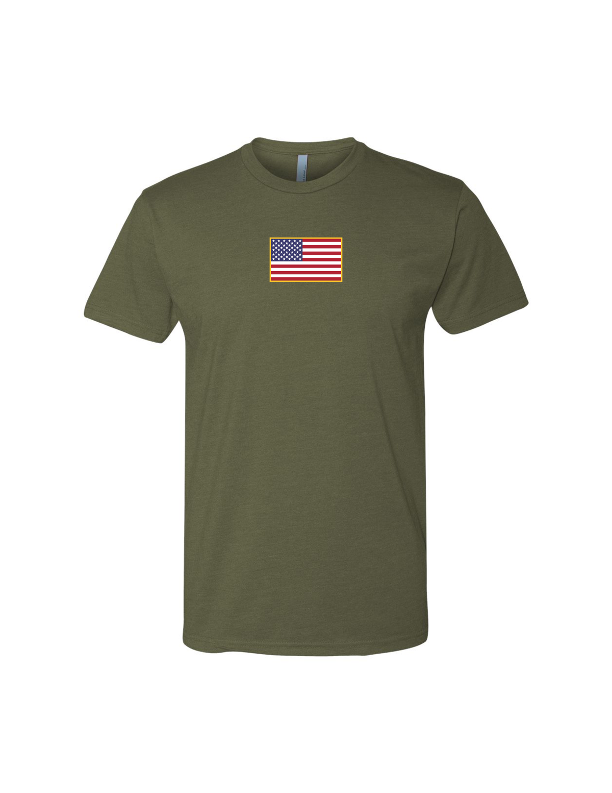 Patriotic American Flag T-Shirt (Military Green)