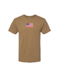 Patriotic American Flag T-Shirt (Coyote Brown)
