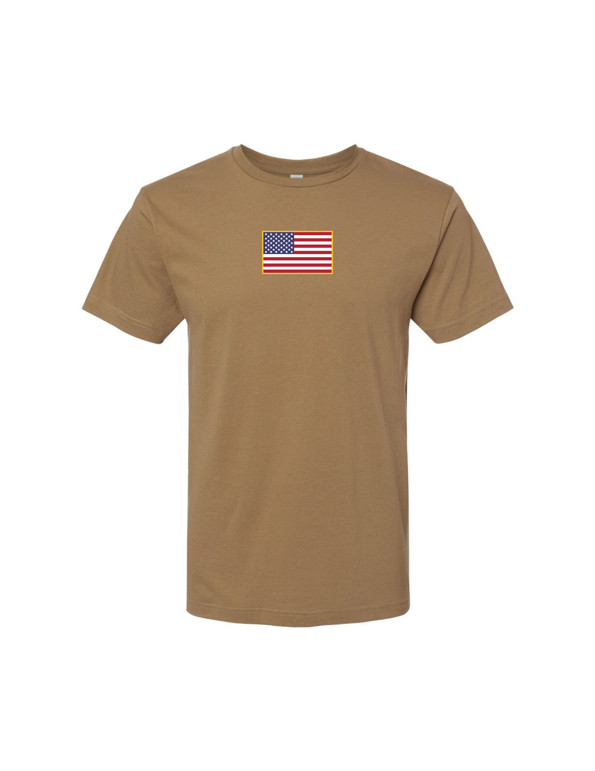Patriotic American Flag T-Shirt (Coyote Brown)