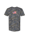 Patriotic American Flag T-Shirt (Vintage Camo)