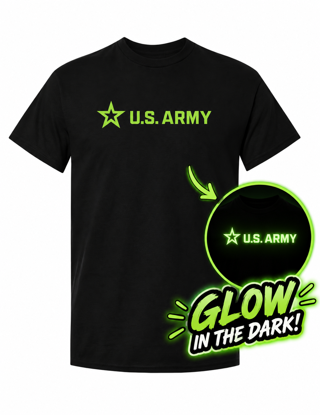 U.S. Army Glow-in-the-Dark T-Shirt (Black)