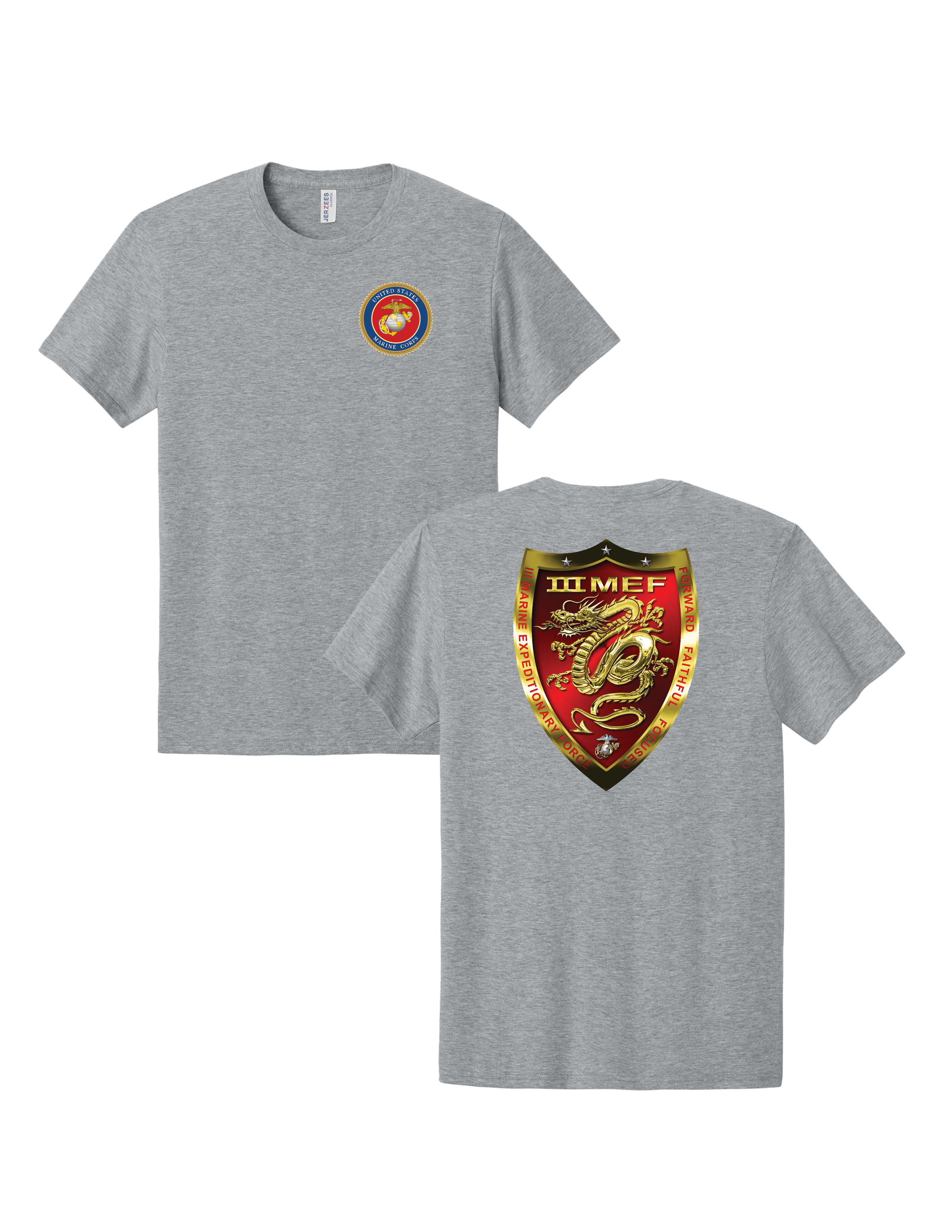 United States Marine Corps III Marine Expeditionary Force T-Shirt - Athletic Heather