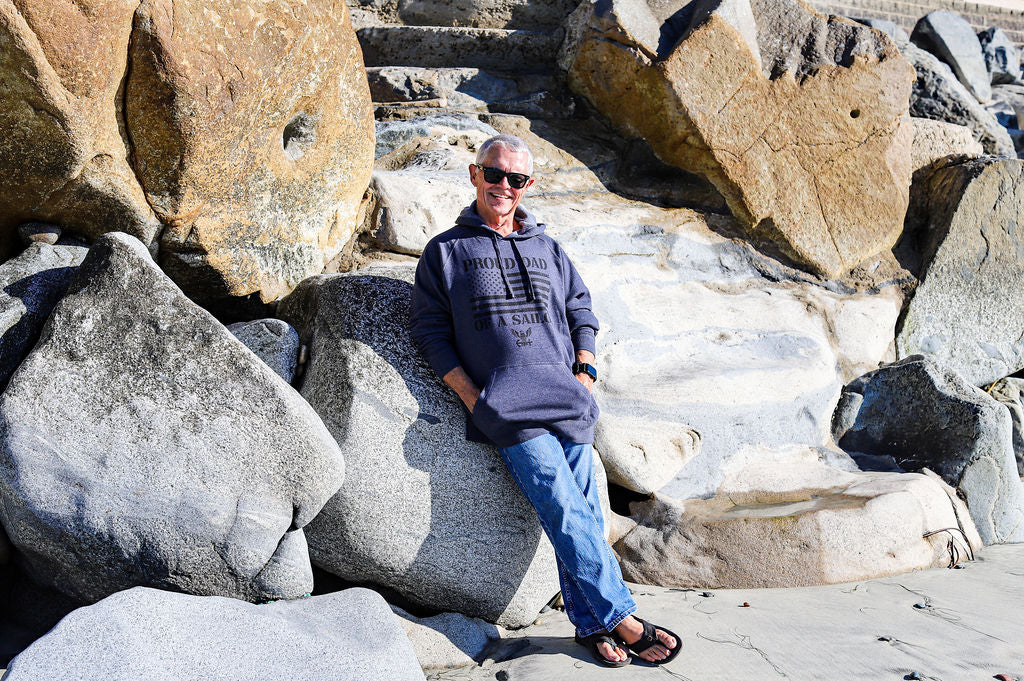 Proud Dad of a Sailor Navy Premium Hoodie (Midnight Navy)